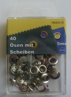 Ã–sen mit Scheiben 05mm (40 Stuck), Silber